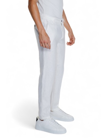 Borghese Pantalon homme blanc lin