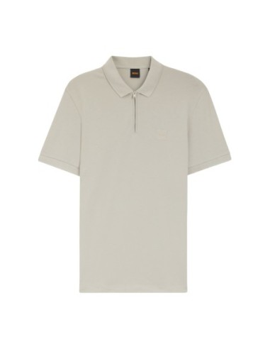 BOSS Polo homme gris zippé