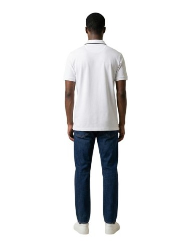 BOSS Polo homme blanc zippé