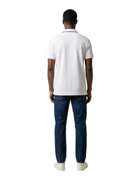 BOSS Polo homme blanc zippé