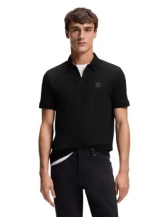 BOSS Polo homme noir zippé