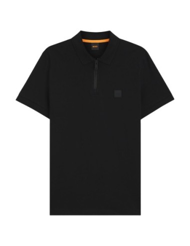 BOSS Polo homme noir zippé