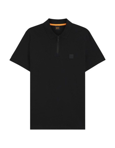 BOSS Polo homme noir zippé