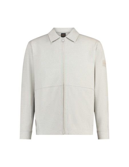BOSS Polo homme gris manches longues