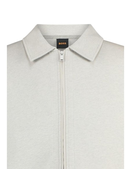BOSS Polo homme gris manches longues