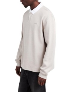 BOSS Polo homme gris manches longues