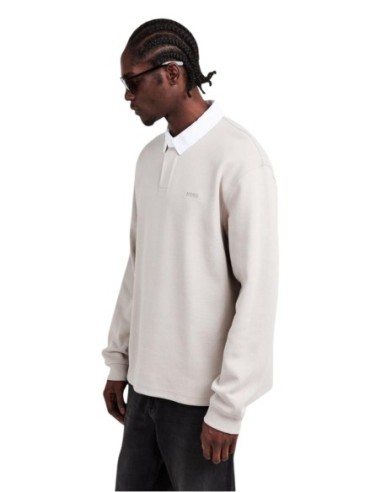 BOSS Polo homme gris manches longues