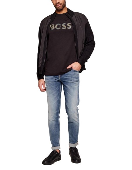 BOSS T-shirt homme noir imprimé