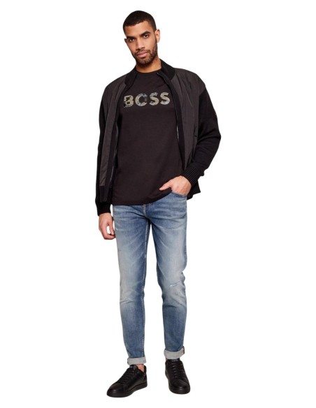BOSS T-shirt homme noir imprimé