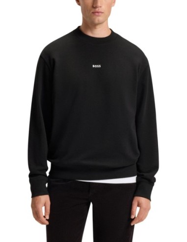 BOSS Sweat homme noir coton