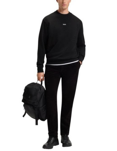 BOSS Sweat homme noir coton