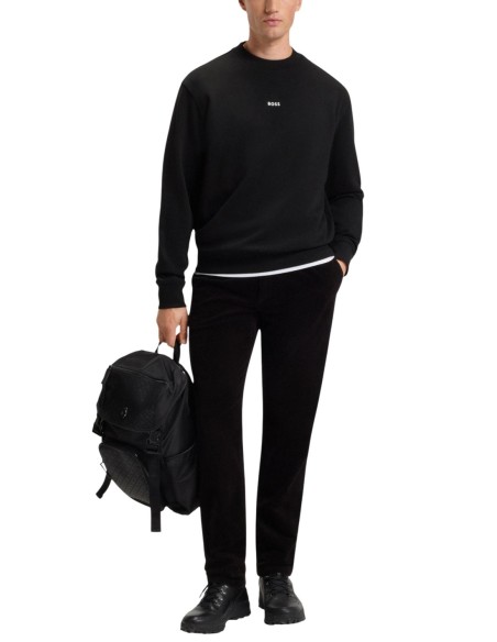 BOSS Sweat homme noir coton
