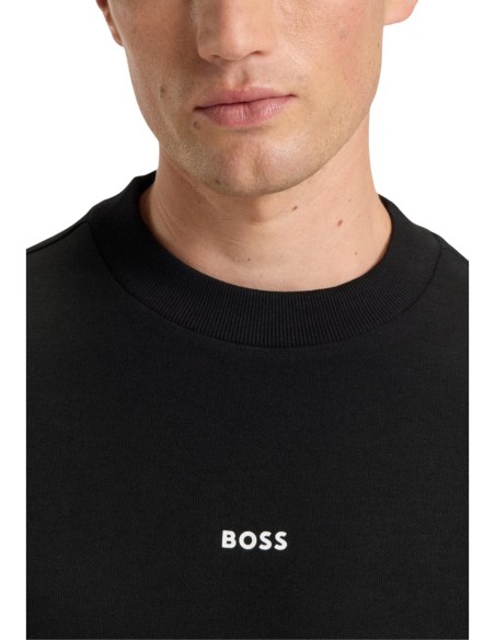 BOSS Sweat homme noir coton
