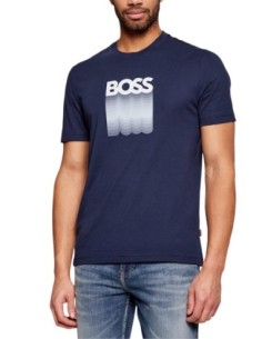 BOSS T-shirt homme bleu imprimé