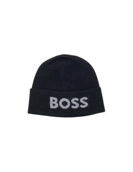 BOSS Bonnet homme noir imprimé