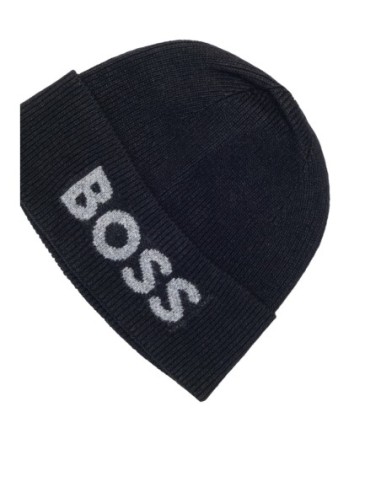 BOSS Bonnet homme noir imprimé
