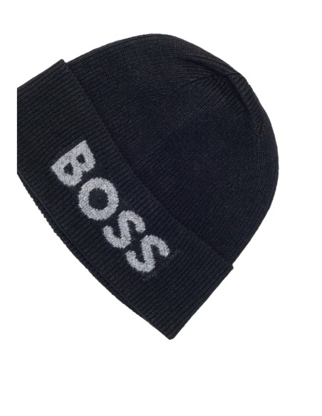BOSS Bonnet homme noir imprimé