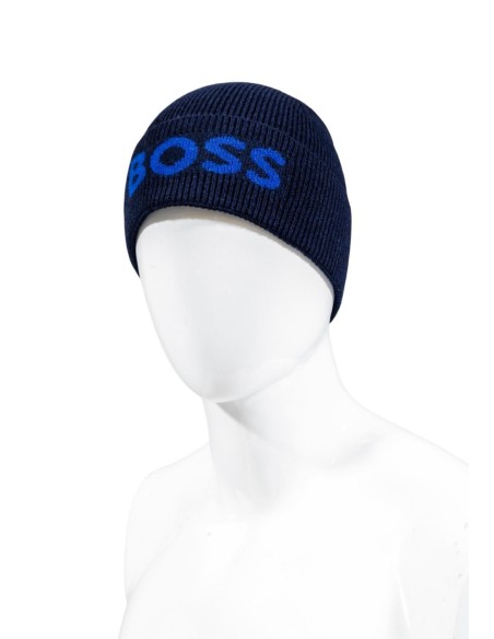 BOSS Bonnet homme bleu imprimé
