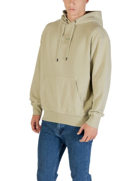 BOSS Sweat homme vert capuche