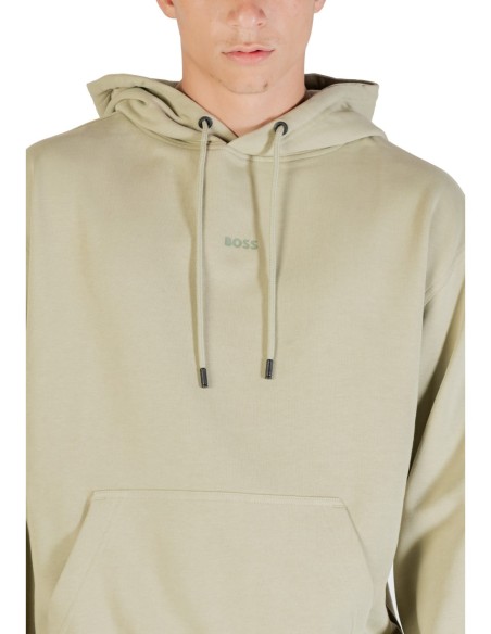 BOSS Sweat homme vert capuche
