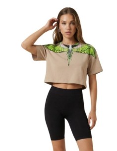 County Of Milan Top femme beige imprimé