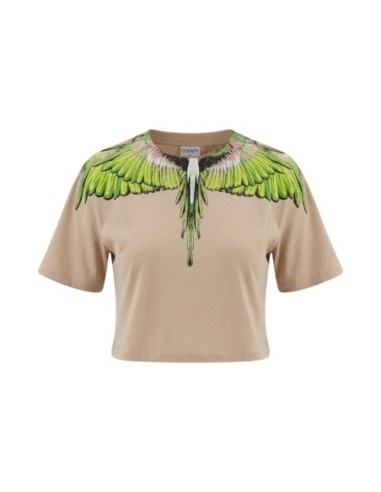 County Of Milan Top femme beige imprimé