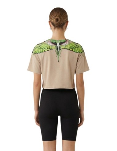 County Of Milan Top femme beige imprimé