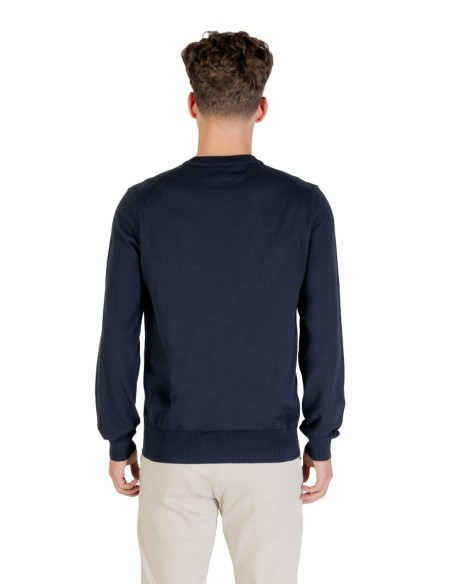 BOSS Pull homme bleu coton