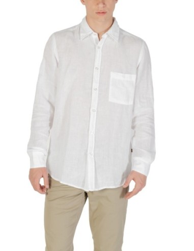 BOSS Chemise homme blanche lin