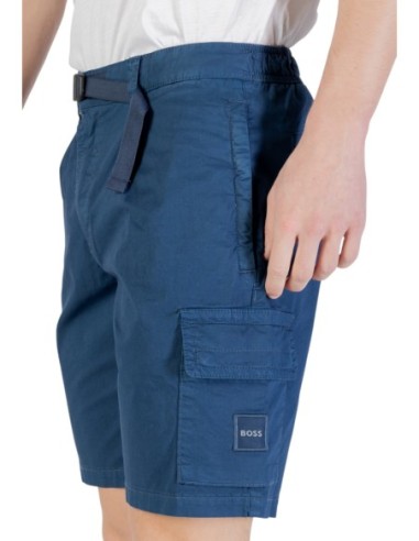 BOSS Bermuda homme bleu coton