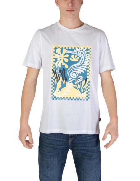 BOSS T-shirt homme blanc imprimé