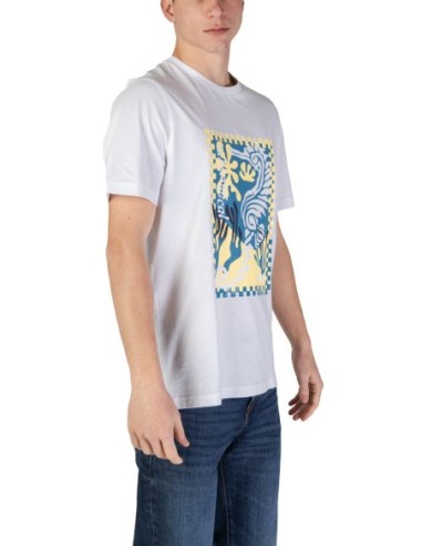 BOSS T-shirt homme blanc imprimé