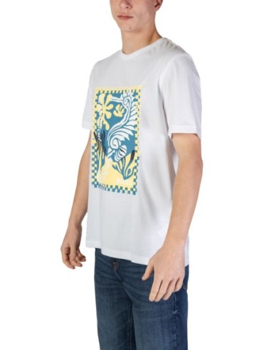BOSS T-shirt homme blanc imprimé