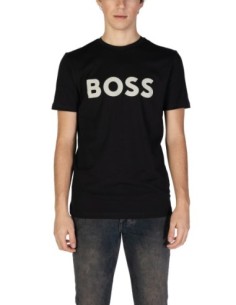 BOSS T-shirt homme noir imprimé