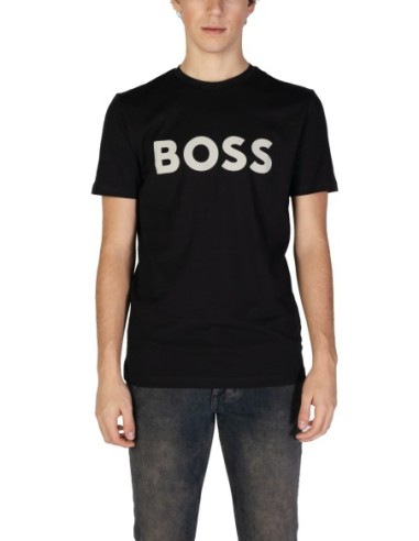 BOSS T-shirt homme noir imprimé