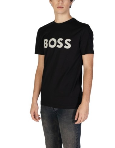 BOSS T-shirt homme noir imprimé