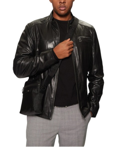 BOSS sac homme noir zippé