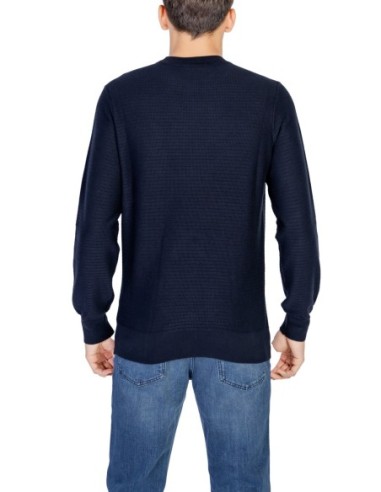 BOSS pull homme bleu coton cachemire