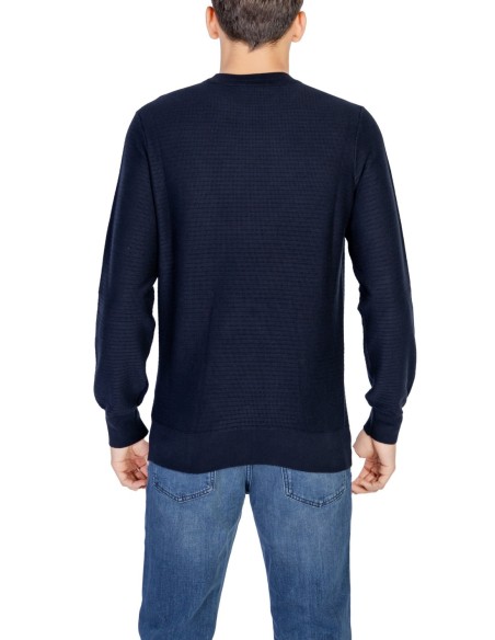 BOSS pull homme bleu coton cachemire
