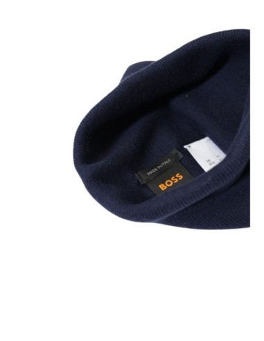 BOSS bonnet homme bleu coton