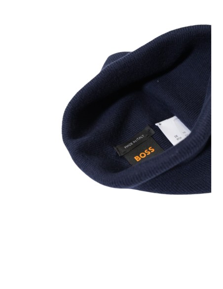 BOSS bonnet homme bleu coton