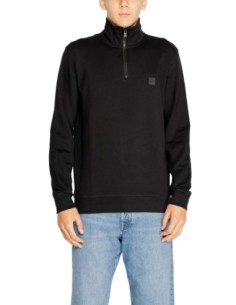 BOSS sweat homme noir coton