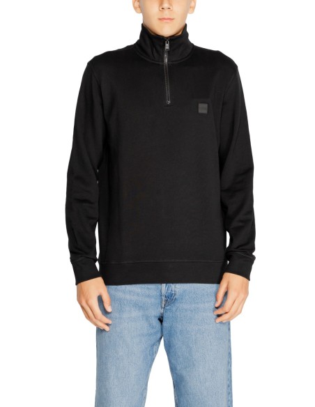 BOSS sweat homme noir coton