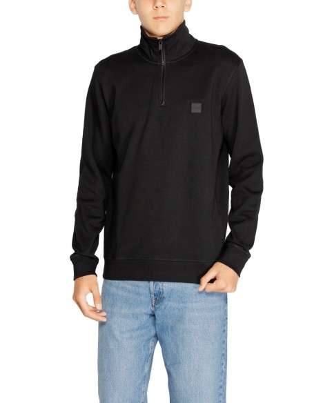 BOSS sweat homme noir coton