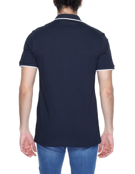 BOSS polo homme bleu coton stretch