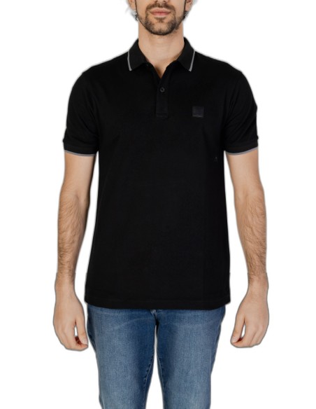 BOSS polo homme noir coton stretch