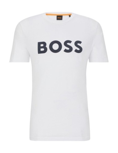 BOSS t-shirt homme blanc imprimé coton – Casual chic