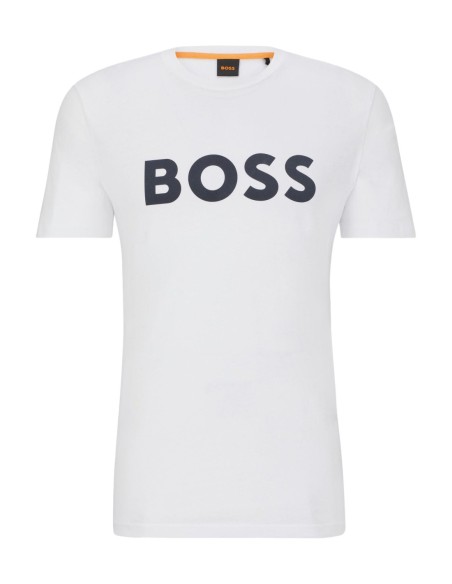 BOSS t-shirt homme blanc imprimé coton – Casual chic