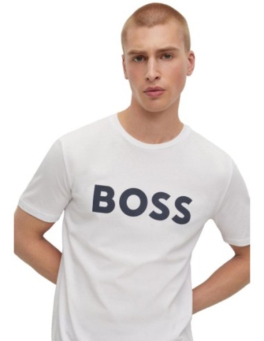 BOSS t-shirt homme blanc imprimé coton – Casual chic
