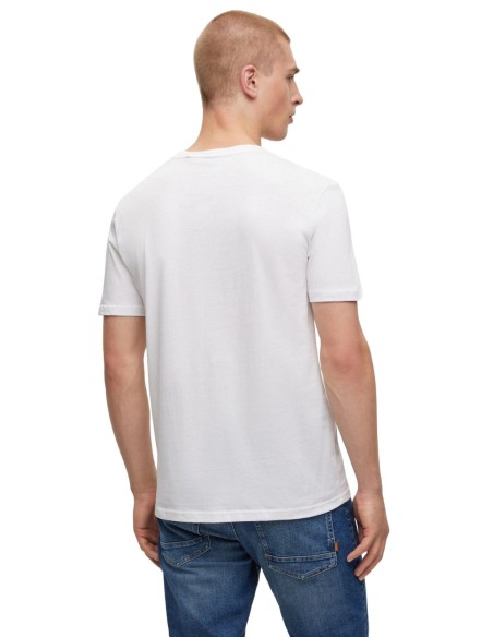 BOSS t-shirt homme blanc imprimé coton – Casual chic